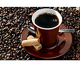   Espresso, Keks, Kaffeebohne