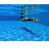   Unterwasser, Taucherin, Schwimmbad, Schwimmerin