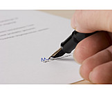   Füller, Hand, Unterschrift, Unterschreiben