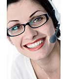   Young Woman, Business, Headset, Service