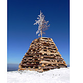   Holzstapel, Gipfel, Bergspitze, Landmarke