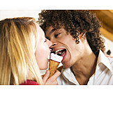   Icecream, Love couple, Ice cream wafer