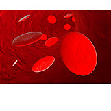   Rot, Illustration, Rote Blutkörperchen, Blutbahn