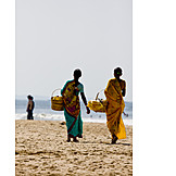   Indien, Inderin, Strandverkäuferin