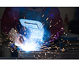   Flying sparks, Production, Welding, Welder, Metal worker