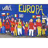   Europa, Wandmalerei, Eu, Europawahl