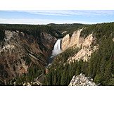   Waterfall, Yellowstone river, Yellowstone national park