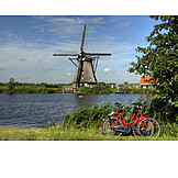   Windmühle, Fahrradtour, Kinderdijk