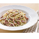   Nudelgericht, Tellergericht, Spaghetti carbonara