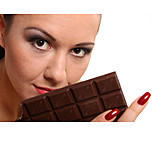   Young Woman, Indulgence & Consumption, Chocolate