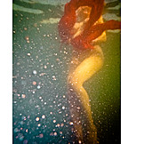   Young woman, Underwater, Sexy, Female body