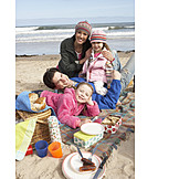   Familie, Picknick, Strandurlaub