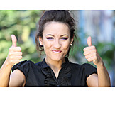   Young Woman, Enthusiastic, Thumbs Up
