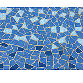   Hintergrund, Mosaik, Blautöne, Fliesenboden