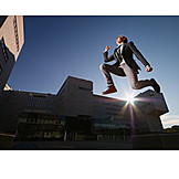   Businessman, Success & Achievement, Jumping