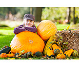   Girl, Squash, Thanksgiving, Pumpkin Harvest
