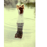   Young woman, Lake, Dreams, Bathing, Suicide