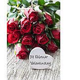   Valentine's day, Love message, Rose bouquet