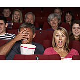   Media, Movie Theater, Audience, Scared, Camera Film, Scary, 3d