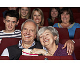   Senior, Senior, Leisure & Entertainment, Movie Theater, Couple, Popcorn