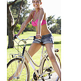   Woman, Summer, Bicycle, Cycling