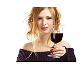   Junge Frau, Genuss & Konsum, Wein, Rotwein