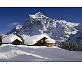   Winter, Bernese oberland, Wetterhorn, Bernese alps