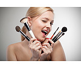   Beauty & Cosmetics, Young Woman, Woman, Cosmetic Brushes