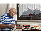  Pensioner, Senior, Cooking, Satisfied, Seniors, Dinner, Retirement, 60 And Older