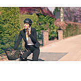   Business Woman, Mobile Communication, On The Phone, Cycling
