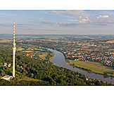   Luftaufnahme, Fernsehturm, Dresden, Pillnitz