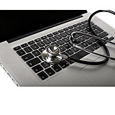   Healthcare & Medicine, Laptop, Stethoscope, Patient Data