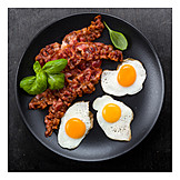   Breakfast, Fried Egg, Bacon, American Cuisine