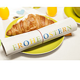   Croissant, Breakfast, Happy easter