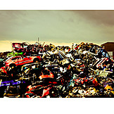   Umweltzerstörung, Metall, Recycling, Rohstoff, Autowrack, Schrottplatz