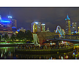   Nachtleben, Touristen, Melbourne, Yarra-river