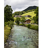   Dorf, Bergbach, Berchtesgaden