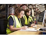   Young Woman, Young Man, Logistics, Inventory, Warehouse Clerk