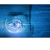   Eye, Monitoring, Spy, Identification, Scanners, Artificial Intelligence, Binary Code
