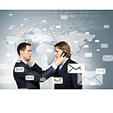   Communication, On The Phone, Email, Business Partnership