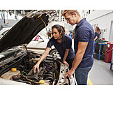   Woman, Education, Apprentice, Car Mechanic