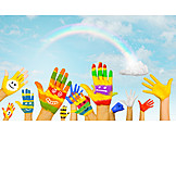   Colorful, Creative, Children's Hands