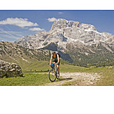   Cyclists, Mountain Biking, Croda Rossa D'Ampezzo