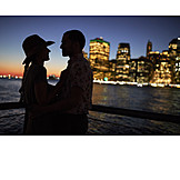   Couple, Silhouette, Loving, New York