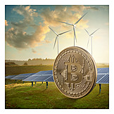   Wind, Energy Use, Solar Energy, Bitcoin