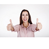  Woman, Enthusiastic, Thumbs Up