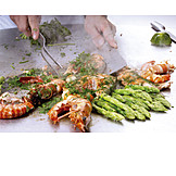   Gastronomy, Preparation, Shrimp, Grill Plate