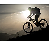   Extreme Sports, Silhouette, Mountain Biker