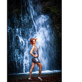   Waterfall, Posing, Minidress  