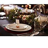  Table cover, Christmas dinner, Place card